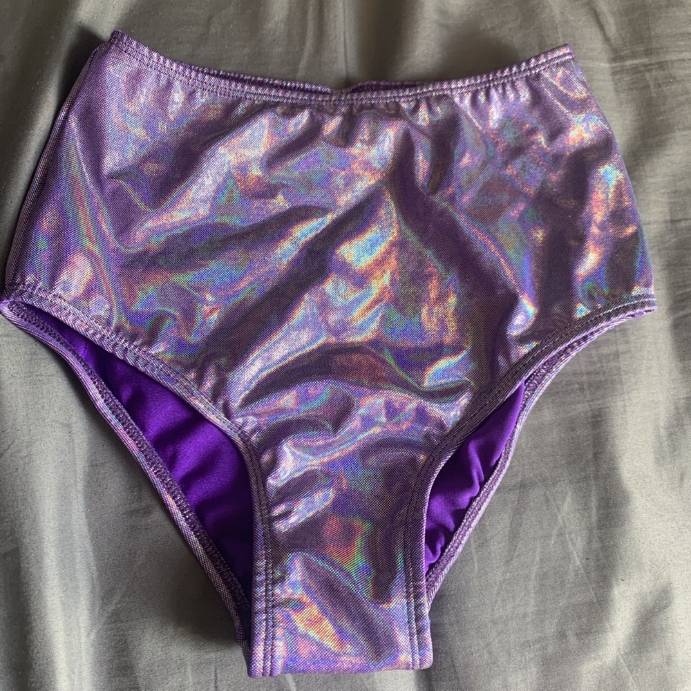 Purple holographic high waisted bottoms